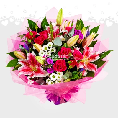 Bouquet Con Lirios Y Flores Mixtas A Domicilio En Cali 