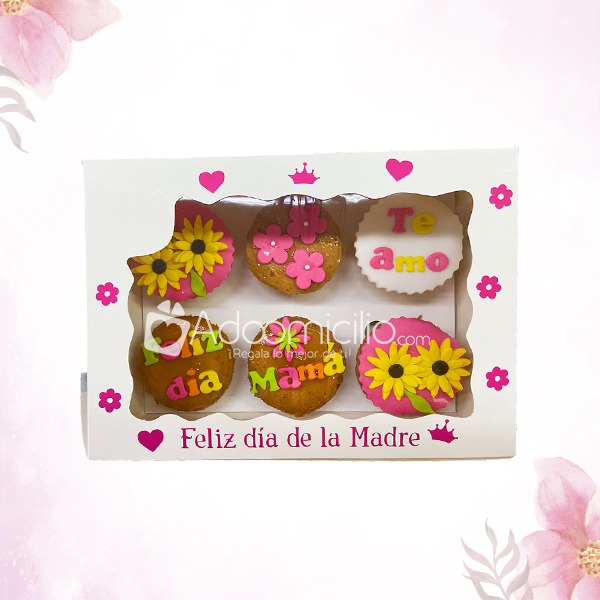 Caja de Cupcakes Florecidos Regalos Día de la Madre A Domicilio En Cali