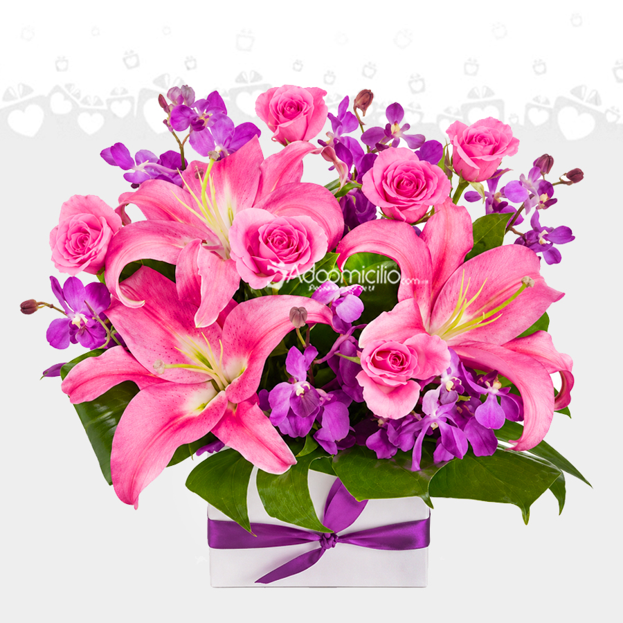 Arreglo Floral Con Lirios Y Orquídeas A Domicilio En Cali 