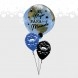 Arreglo de Globo Planeta Tierra en Helio El Mejor Papá del Mundo Azul y Negro