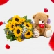 Peluche Y Girasoles Para Amor Y Amistad A Domicilio En Bucaramanga Pedido Con Un Día De Anticipación 