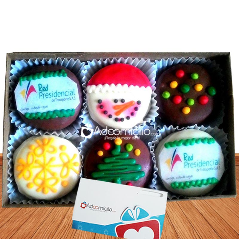 Regalos de navidad Cali Caja x 6 alfajores Feliz navidad Pedido Con Un Día De Anticipación