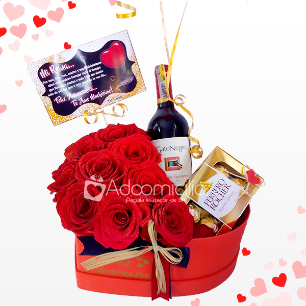 Tu Eres Importante! Caja De Rosas, Chocolates Y Vino Regalos Para Amor Y Amistad A Domicilio En Medellin