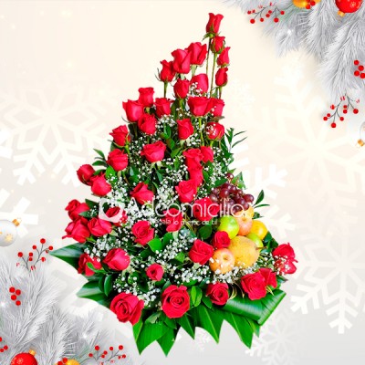 Hermosa Navidad Arreglos De Rosas Y Frutas A Domicilio En Manizales