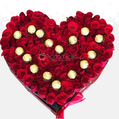 Corazón San Valentin Rosas Y Chocolates Regalos A Domicilio En Cali