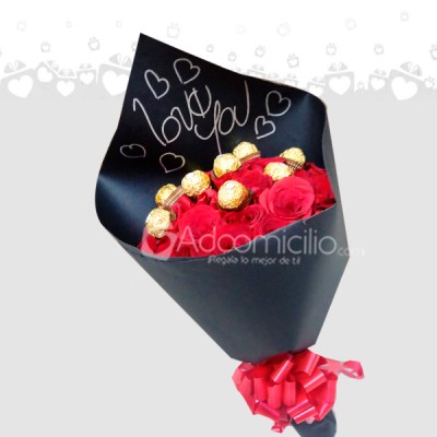 Bouquet Rosas I Love You Con Chocolates A Domicilio En Cali