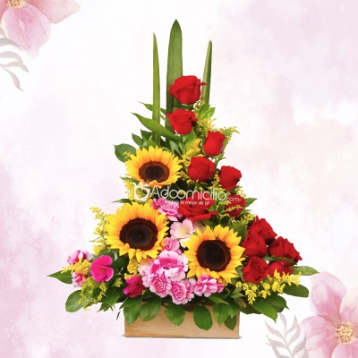 Arreglo Flora Con Rosas Para Mamá A Domicilio En Pereira Pedido Con Un Día De Anticipación 