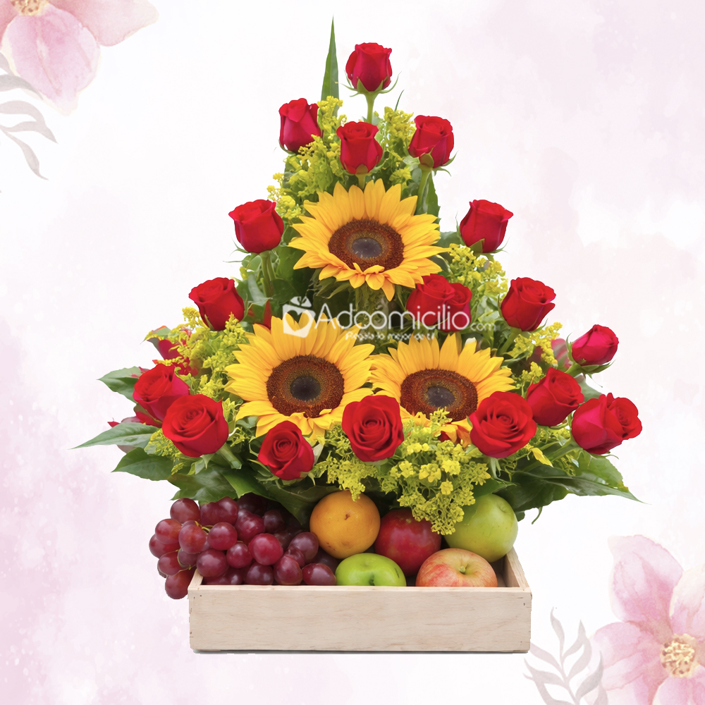 Regalo Frutal Con Flores Para El Día De La Madre A Domicilio En Pereira Pedido Con Un Día De Anticipación