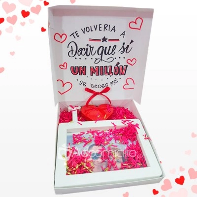 Caja Sorpresa Con Mensaje Personalizado, Porta Retrato Y Globos Regalos De Amor Y Amistad A Domicilio En Barranquilla 