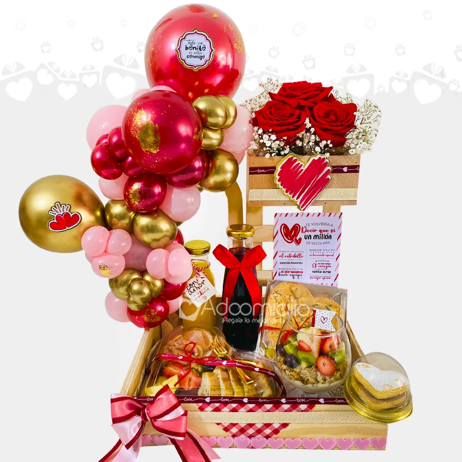 Super Desayuno Sorpresa Para Amor Y Amistad Con Rosas A Domicilio En Medellín Pedido Con Dos Días De Anticipación 