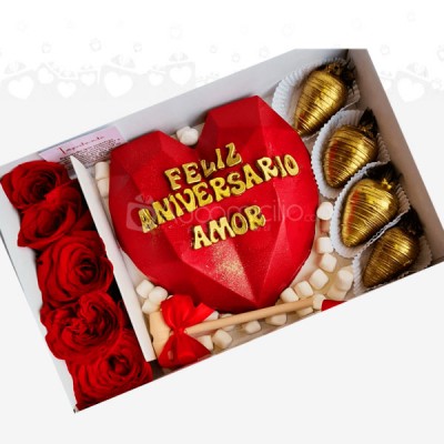 Caja Martina  Fresas con chocolate Regalo de Aniversario Pedido Con 1 Dia De Anticipación 
