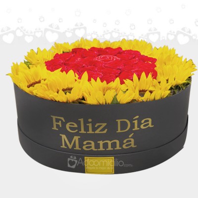 Regalo Para Mamá Con Rosas y Girasoles A Domicilio En Medellín 