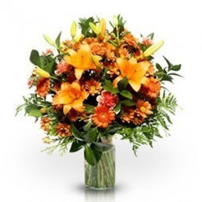 Arreglo Floral Naranja En Jarrón A Domicilio En Cali 