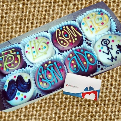 Regalos de Amor, Alfajores en  Cali  Caja x 8 Feliz Cumple Pedido Con Un Día De Anticipación