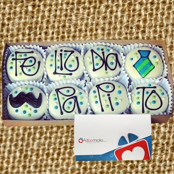 Alfajores Regalos en Cali Caja x 8 Feliz día papito Pedido Con Un Día De Anticipación