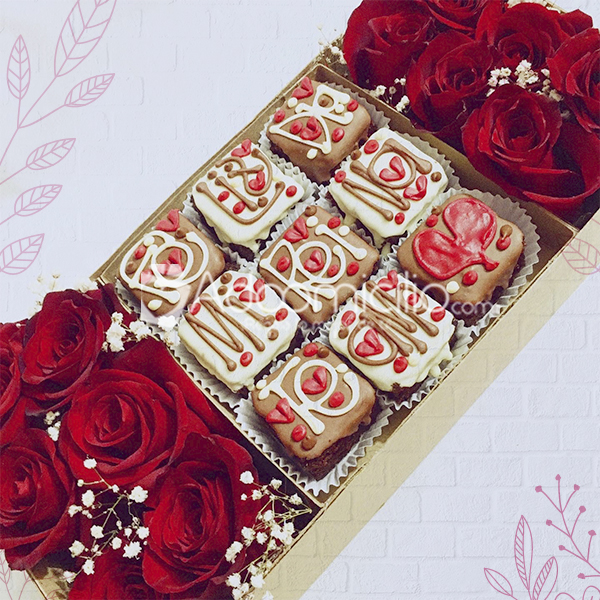 Brownies y Flores Día de la Mujer a Domicilio en Cali Pedido Con Un Día De Anticipación