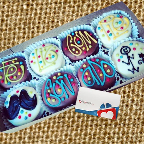 Regalos de Amor, Alfajores en  Cali  Caja x 8 Feliz Cumple Pedido Con Un Día De Anticipación